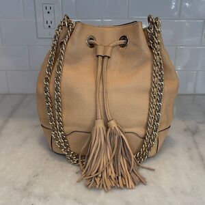 Rebecca Minkoff Bag Purse Handbag Leather Lexi Pebbled Tassel Bucket Bag